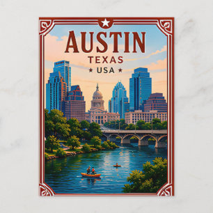 Carte Postale 🤠 Mémoire d'Austin Texas lors d'une visite du cen