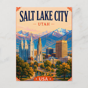 Carte Postale 🏔️ Mémoire de Salt Lake City Utah depuis le Templ