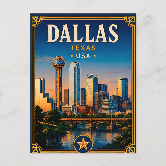Carte Postale ⭐ Mémoire de vacances à Dallas Texas (Devant)