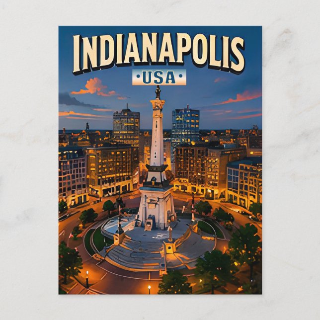 Carte Postale 🏁 Mémoire de vacances à Indianapolis Indiana (Devant)
