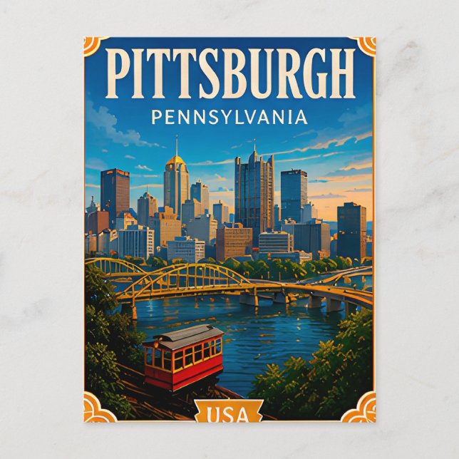 Carte Postale 🌉 Mémoire de vacances à Pittsburgh Pennsylvanie � (Devant)