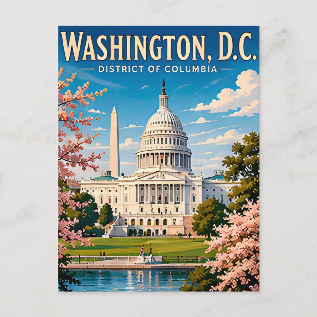 Carte Postale 🏛️ Mémoire de voyage du Capitole de Washington DC (Devant)