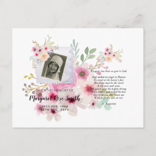 Carte postale Memorial avec Fleurs de versets de P