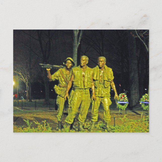 Carte Postale Mémorial de guerre du Vietnam à Night Washington D (Devant)