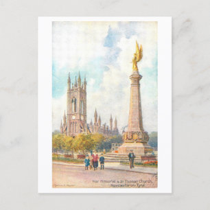 Carte Postale Mémorial de guerre et église de Newcastle upon Tyn