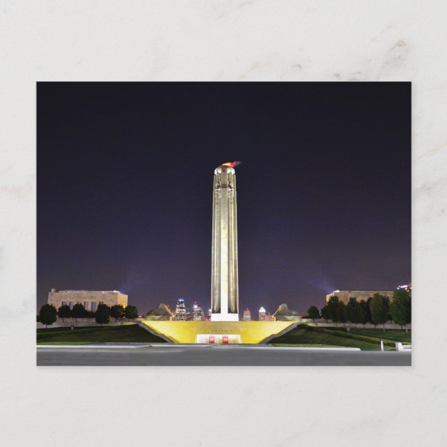 Carte Postale Mémorial de la Liberté à la nuit, Kansas City, Mis (Devant)