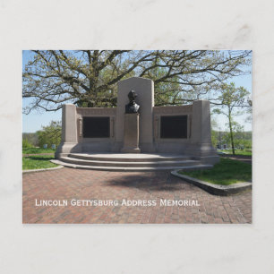 Carte Postale Mémorial de l'Adresse de Gettysburg de Lincoln
