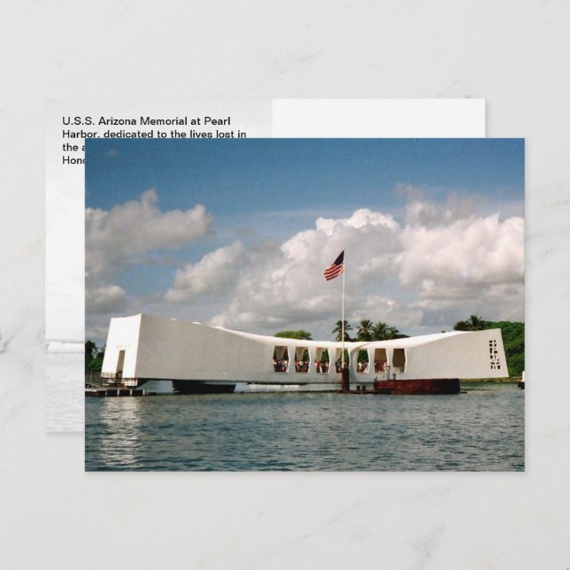 Carte Postale Mémorial de l'USS Arizona, Honolulu, HI (Devant / Derrière)