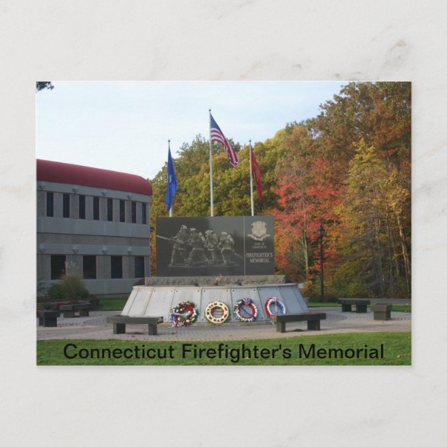 Carte Postale Mémorial des pompiers du Connecticut (Devant)