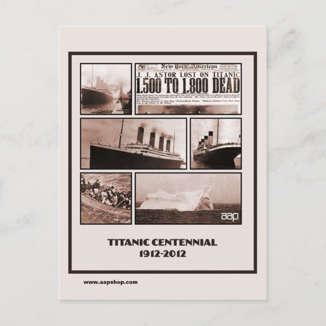 Carte Postale Mémorial du centenaire Titanic 1912-2012 (Devant)