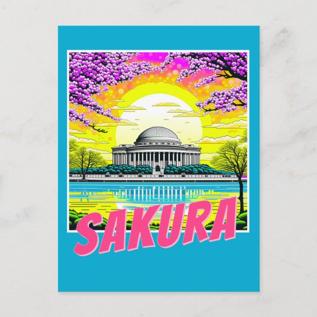 Carte Postale Mémorial Jefferson à fleurs de cerisier  (Devant)