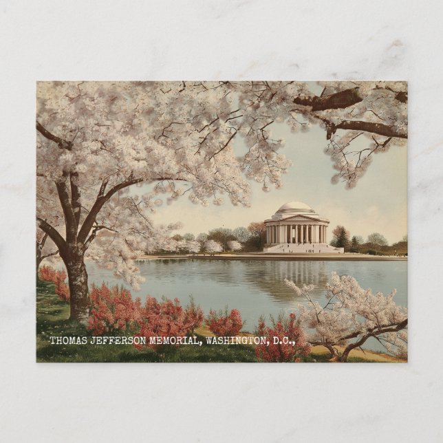 Carte Postale Mémorial Jefferson de Washington DC Voyage Rétro (Devant)