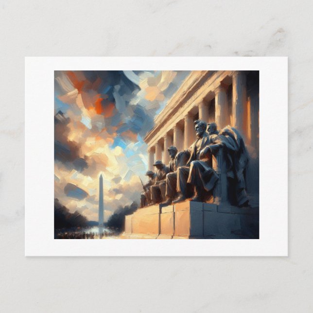 Carte Postale Mémorial Lincoln de Washington,  (Devant)