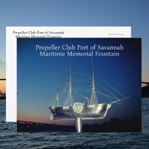 Carte Postale Mémorial maritime Savannah GA photographique