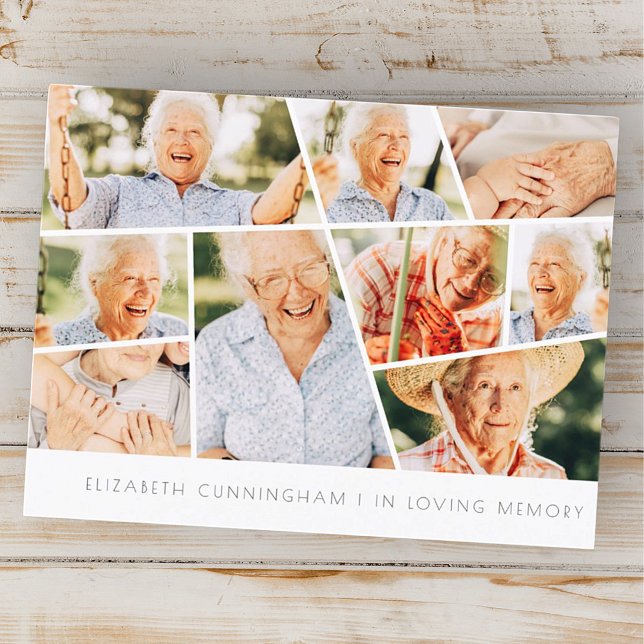Carte Postale Mémorial Moderne Chic Simple 9 Photo Collage (Créateur téléchargé)