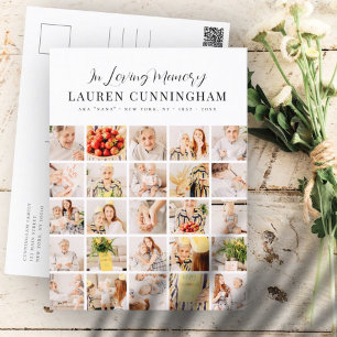 Carte Postale Mémorial Moderne Minimaliste Simple Collage de 25 