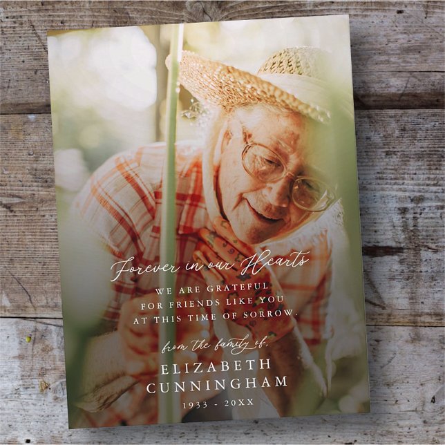 Carte Postale Memorial Moderne Simple Pour toujours dans nos coe (Créateur téléchargé)