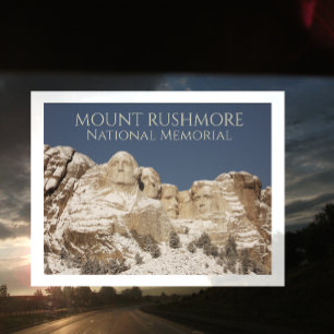 Carte Postale Mémorial national du Mont Rushmore, Neige d'hiver