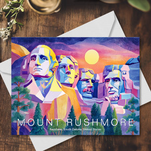 Carte Postale Mémorial national du mont Rushmore USA Voyage Art