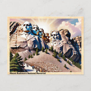Carte Postale Mémorial national du mont Rushmore Vintage
