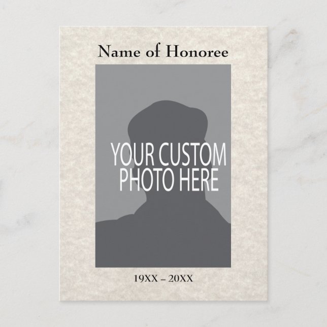 Carte Postale Memorial Service Memories Card with Photo (Devant)
