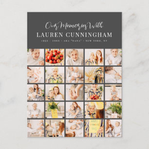 Carte Postale Mémorial Simple Moderne Minimaliste 25 Photo Colla