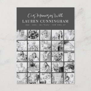 Carte Postale Mémorial Simple Moderne Minimaliste 25 Photo Colla