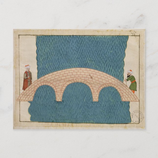 Carte Postale Memorie Turchesche' représentant le pont de Galata (Devant)