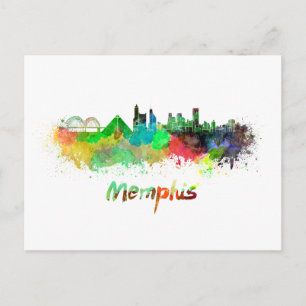 Carte Postale Memphis skyline in watercolor