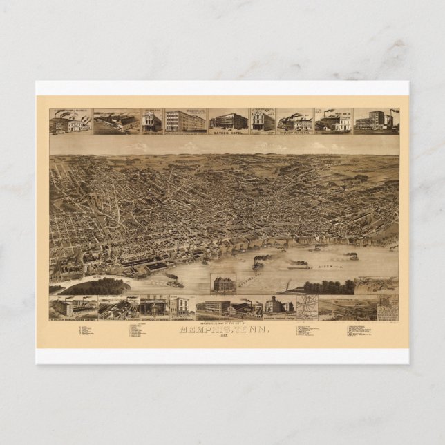 Carte Postale Memphis Tennessee 1887 (Devant)