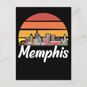 Carte Postale Memphis Tennessee Retro City Skyline