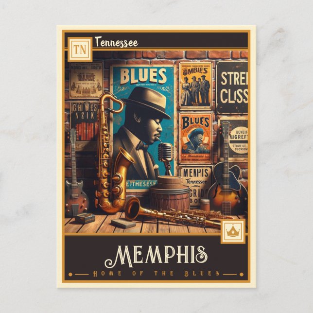 Carte Postale Memphis, Tennessee | VINTAGE (Devant)