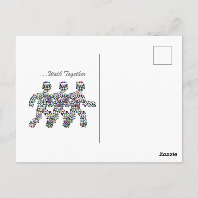 Carte Postale Men in Motion - Gemstone Walking Figure Design (Dos)