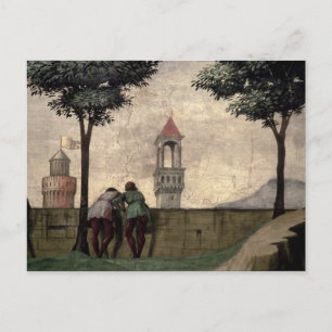 Carte Postale Men Looking over a Wall, from the Visitation