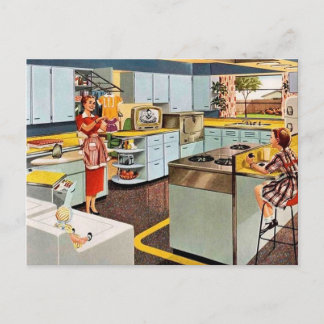 Carte postale ménage vintage rétro