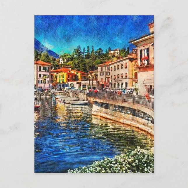 Carte Postale Menaggio sur le lac de Côme, Italie (Devant)