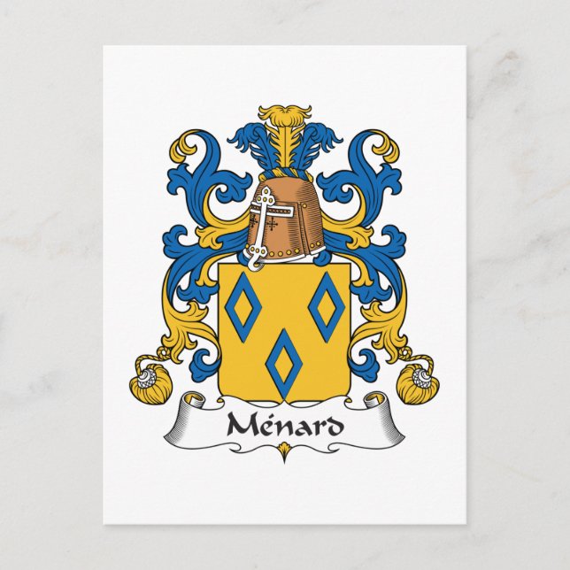 Carte Postale Menard Family Crest (Devant)