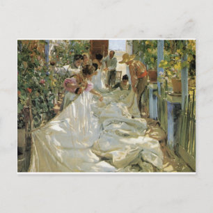 Carte Postale Mending the Sail - Joaquín Sorolla y Bastida