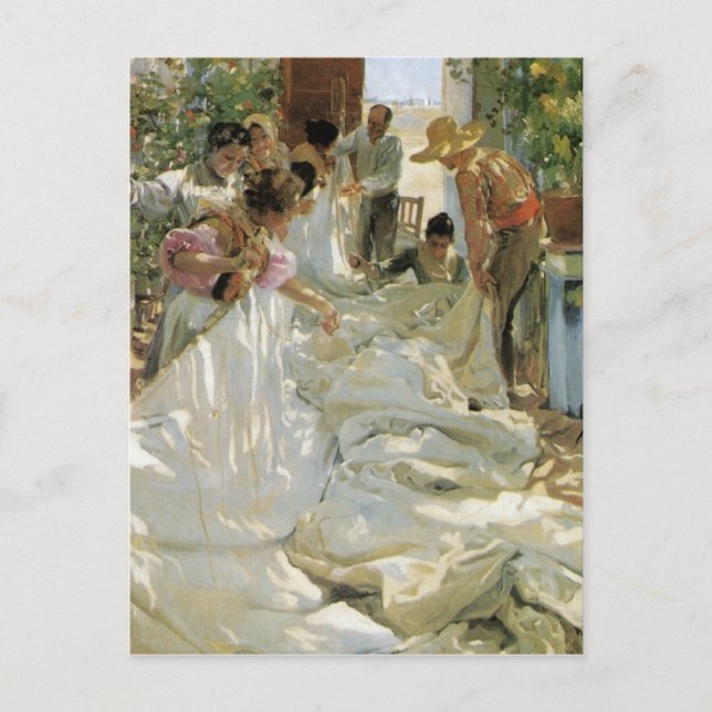 Carte Postale Mending the Sail - Joaquín Sorolla y Bastida (Devant)