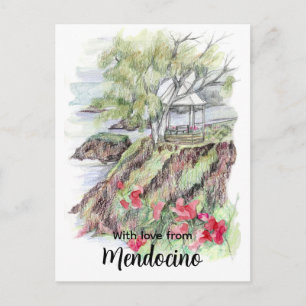 Carte Postale Mendocino Côte de Californie Fleurs de la tonnelle