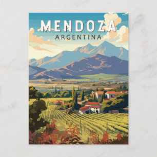 Carte Postale Mendoza Argentine Voyage Art Vintage