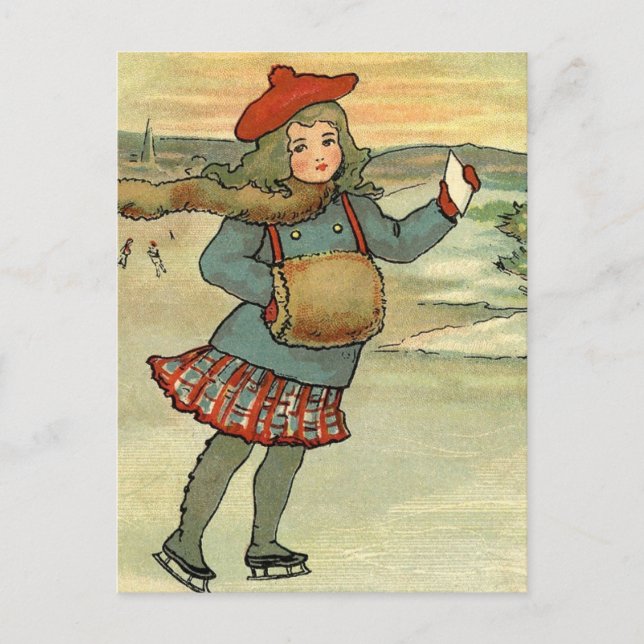 Carte Postale Menina Patinando (Devant)
