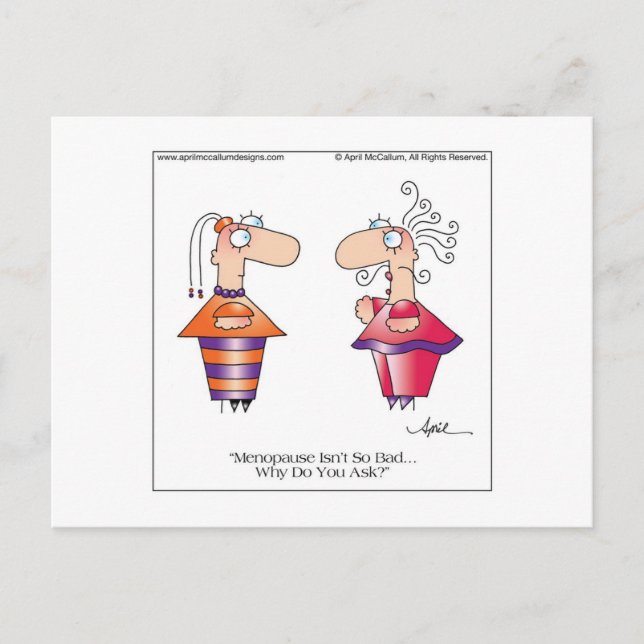 Carte Postale MENOPAUSE Cartoon Postcard par April McCallum (Devant)