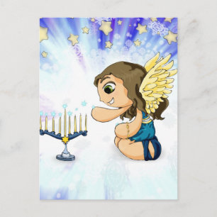 Carte Postale Menorah Angel