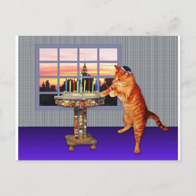 Carte Postale menorah cat.jpg (Devant)