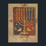 Carte Postale Menorah et autres navires du temple<br><div class="desc">Spanish School's Ajouter Ms 15250 f.3v Menorah et autres bateaux du temple, du "Duc de Sussex Bible Espagnole", Catalogne situé à la British Library, Londres, Royaume-Uni. Le Ajouter Ms 15250 f.3v Menorah et d'autres vaisseaux du temple, du "Duc de la Bible Espagnole Sussex", la Catalogne a été créé autour du...</div>