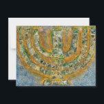 Carte Postale Menorah lumineuse<br><div class="desc">L'oeuvre d'art originale pour cette menorah est une peinture mixte créée avec de la peinture acrylique,  de la pâte à modeler et du papier par l'artiste juive contemporaine Meredith Gould.</div>