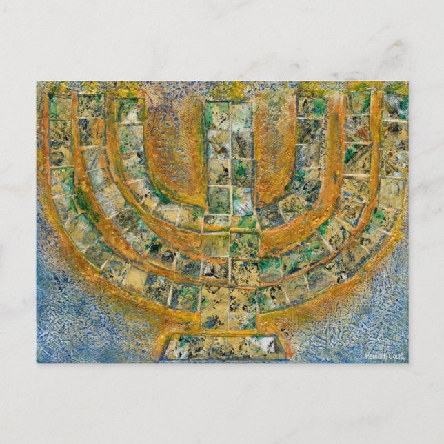 Carte Postale Menorah lumineuse (Devant)