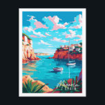 Carte Postale Menorca Espagne illustration de voyage vintage Po<br><div class="desc">Menorca Espagne lieu de voyage vintage illustration</div>