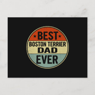 Carte Postale Mens Best Boston Terrier Papa Ever Retro Style Coo